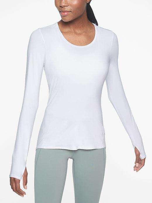 Athleta Womens Chi Top Bright White Size M