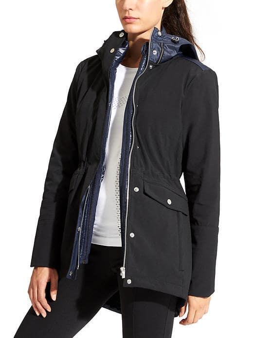 Athleta Womens Pinnacle 3-in-1 Jacket Size L - Black/navy