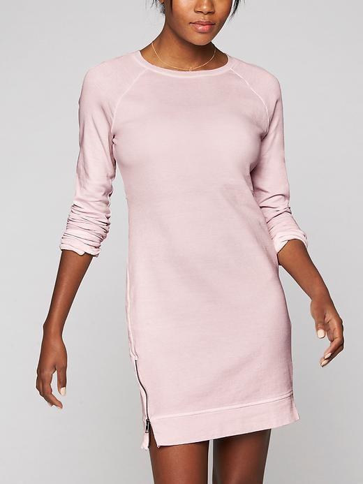 Athleta Womens Eco Wash Side Zip Dress Size L Tall - Soft Lilac