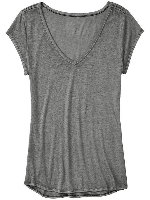 Athleta Womens Easy V Sugar Wash Tee Size Xl - Medium Grey