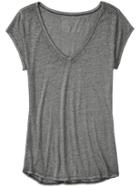 Athleta Womens Easy V Sugar Wash Tee Size Xl - Medium Grey