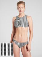 Stripe Seersucker High Neck Bikini Top