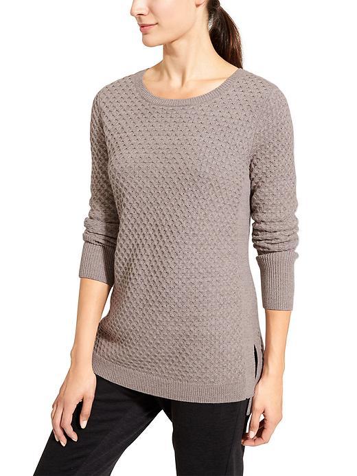 Athleta Womens Honeycomb Sweater Tunic Size S - Oatmeal Heather
