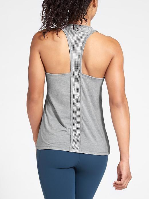 Athleta Womens Airy Essence Tank Slate Grey Heather/bright White Size M