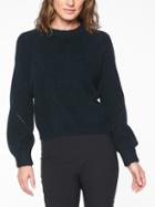 Athleta Womens Wool Cashmre Lucca Sweater Black/ Dark Caribe Teal Size Xxs