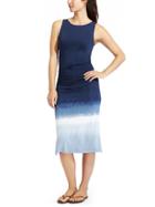 Athleta Womens Tie Dye Tank Middy Dress Size L - Navy Ombre