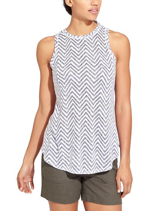 Athleta Womens Mini Chevron Breezy Tank Size M - Navy