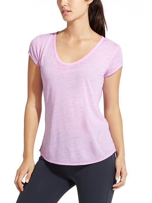 Athleta Womens Easy V Sugar Wash Tee Size 1x Plus - Wild Iris