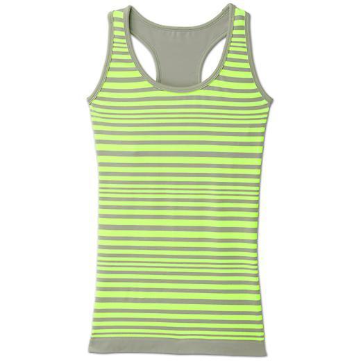 Athleta Neon Stripe Racerback Tank - Highlighter Yellow/grey Stripe
