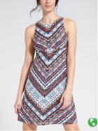 Athleta Womens High Neck Santorini Dress Size M Tall - Nomatic Chevron Warm