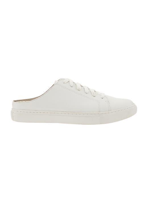 Womens Kinsley Lace Up Sneaker Mule Size 10 - White Leather
