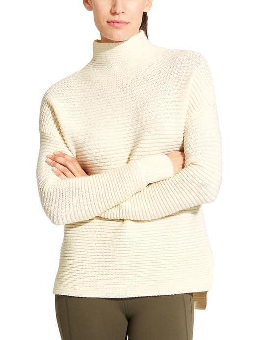 Athleta Womens Merino Lodge Sweater Size L - Dove