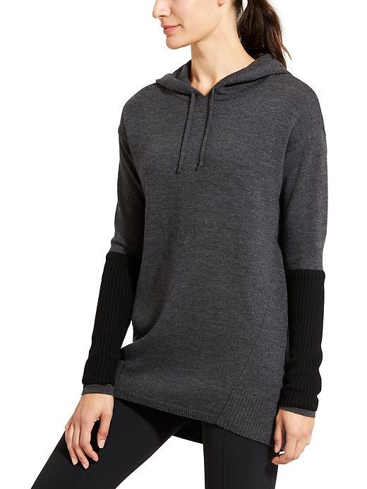 Athleta Womens Merino Nopa Hooded Sweater Size M - Charcoal Heather