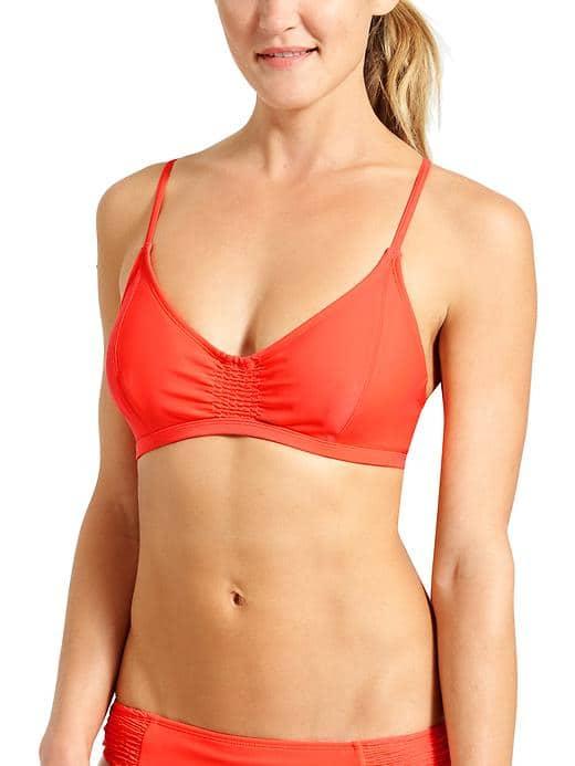 Athleta Womens Smocked Bikini Size 32b/c - New Coral