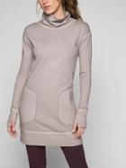 Athleta Womens Eco Wash Turtleneck Sweatshirt Dress Size L - Pebble Grey