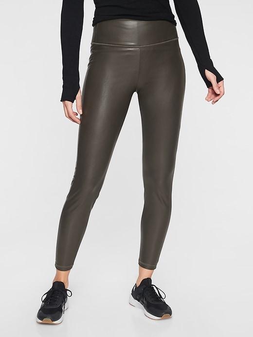 Athleta Womens All Over Gleam Tight Arbor Olive Size S