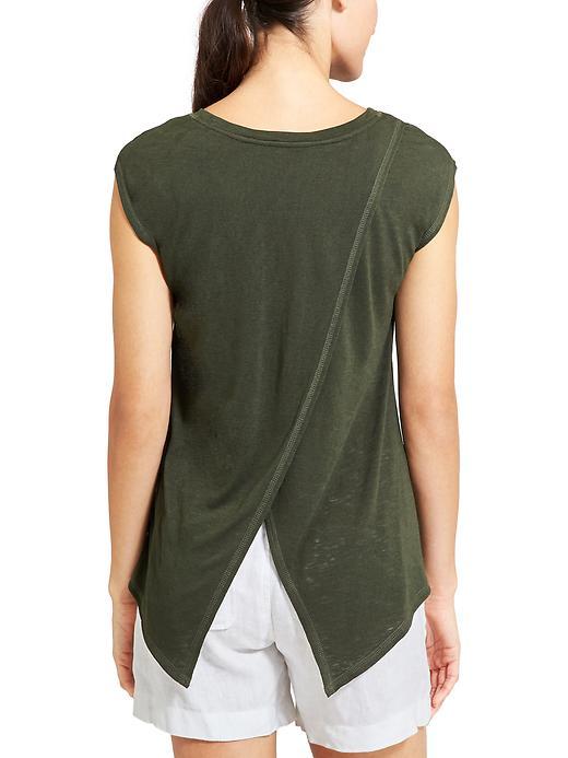 Athleta Womens Breezy Crossback Tee Size L - Forest Green