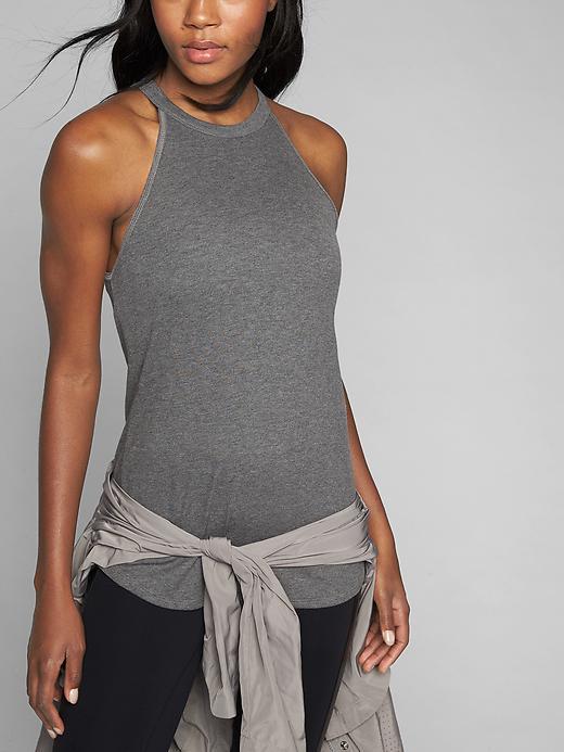 Athleta Womens Rib Tank Size L - Medium Grey Heather