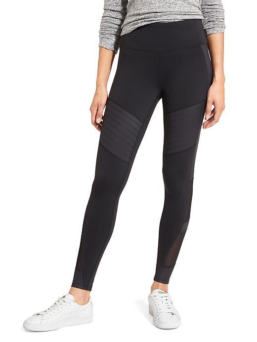 Athleta Womens High Rise Power Gleam Tight Size L - Black