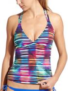 Athleta Womens Laser Beam Cross Strap Tankini Size Xxs - Multi