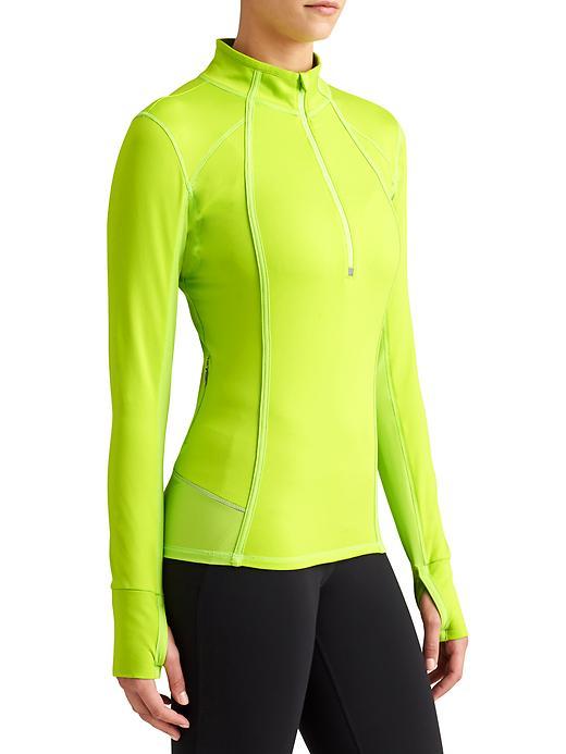 Athleta Womens Plush Tech Half Zip 3.0 Size L Tall - Lime