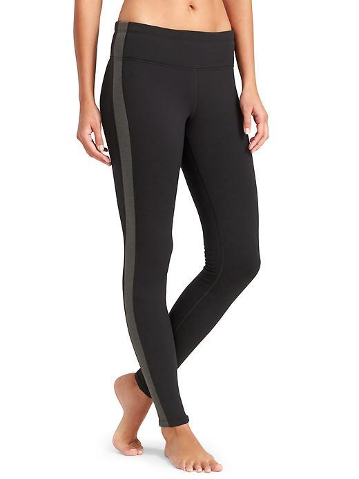 Athleta Womens Ski Line Polartec 2 Tight Size L Tall - Black/charcoal Heather