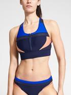 Athleta Womens Tri-ssential Zip Bikini Size L - Color Blocked