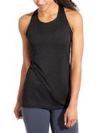 Athleta Womens High Neck Shadow Stripe Chi Tank Size 1x Plus - Black