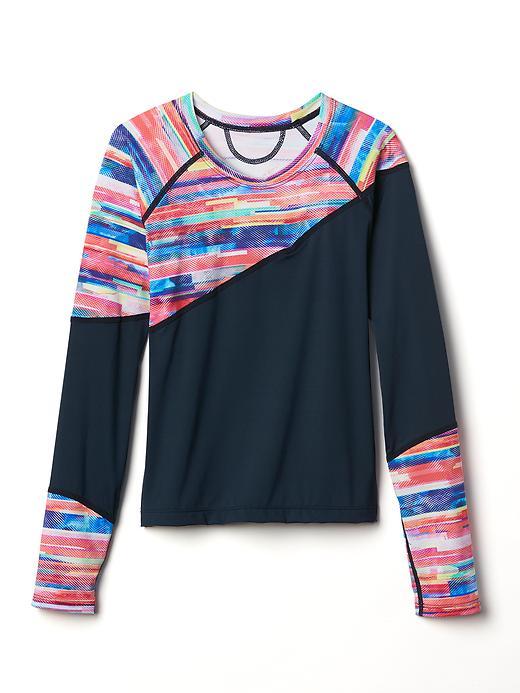 Athleta Painted Stripe Rashguard Size L/12 - Multi