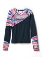 Athleta Painted Stripe Rashguard Size L/12 - Multi