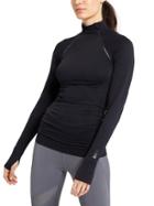 Athleta Womens Finish Fast Asym Half Zip Size M - Black