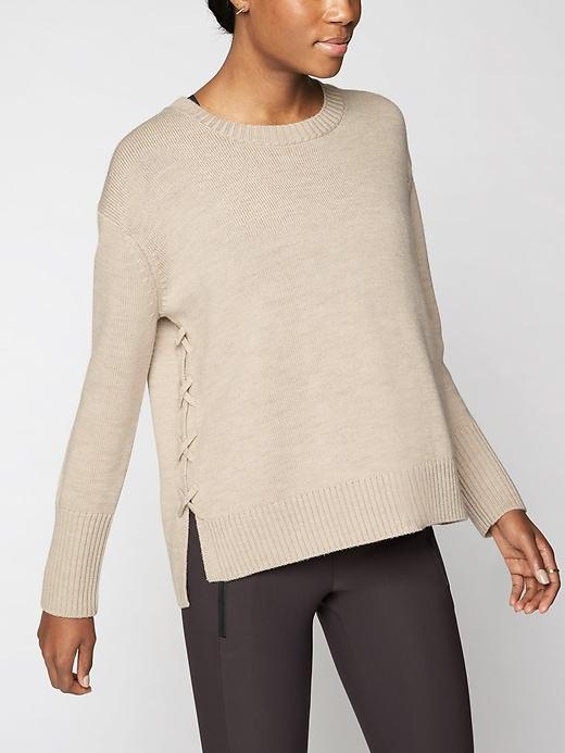 Athleta Womens Merino Nopa Sweater Foxtail Taupe Size Xs