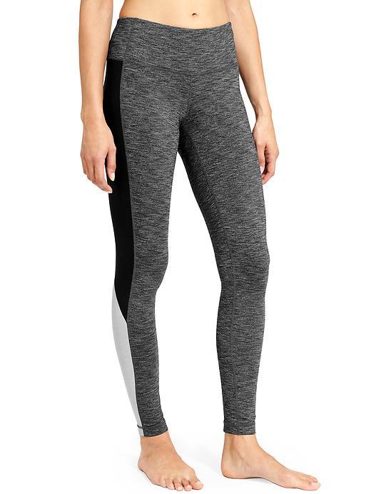 Athleta Womens Colorblock Revelation Tight Size L Tall - Black Heather