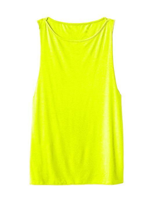 Athleta Womens Essence Low Arm Tank Size L - Highlighter Yellow