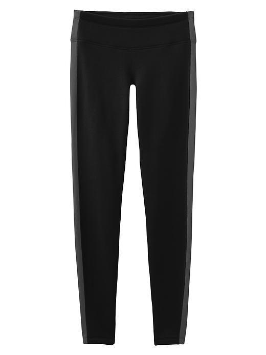 Athleta Ski Line Polartec 2 Tight - Black/flint Grey Stripe