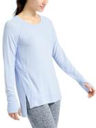 Athleta Womens Studio Side Slit Cya Sweatshirt Size M - Pure Blue