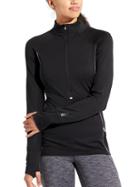 Athleta Womens Heat Zone Half Zip Size L - Black