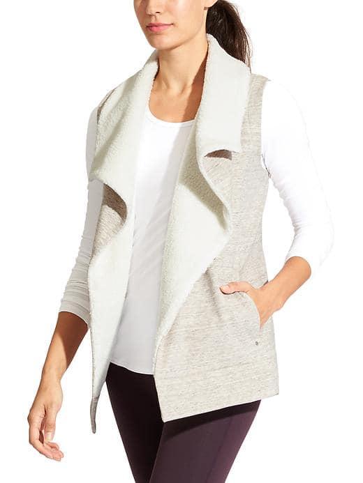Athleta Womens Apres-anything Vest Size 1x Plus - Oatmeal Heather