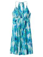 Athleta Womens Georgia Dress Size M - Blue Shimmer Print