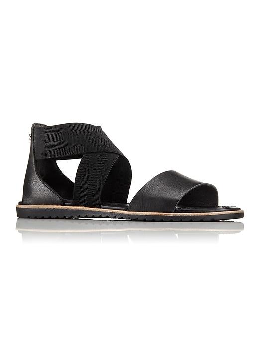 Athleta Womens Ella Sandal By Sorel Black Size 6.5