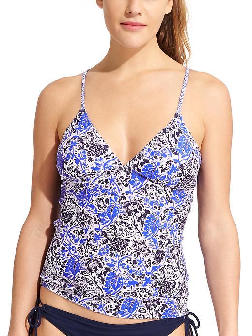 Athleta Womens Indigo Shores Strappy Tankini Size L - Dress Blue