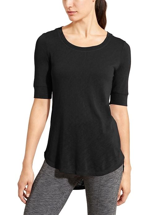 Athleta Womens Breezy Tee Black Size Xxs