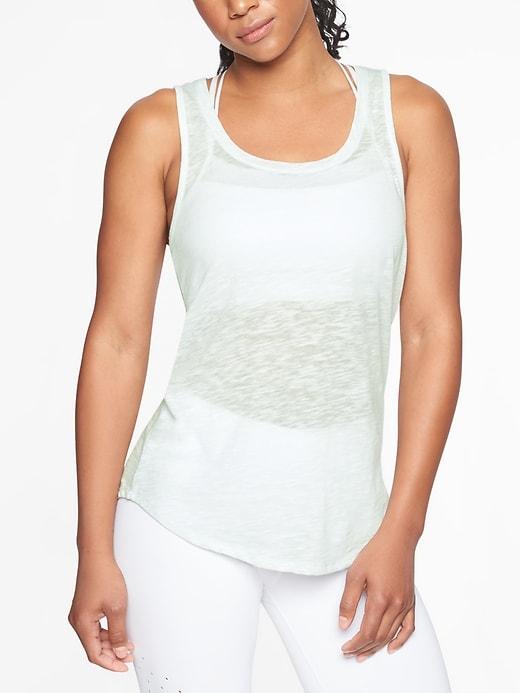 Athleta Womens Organic Daily Racerback Tank Spring Mint Size L