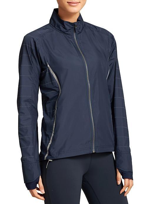 Athleta Womens Stripe Sparkler Jacket Navy Size M