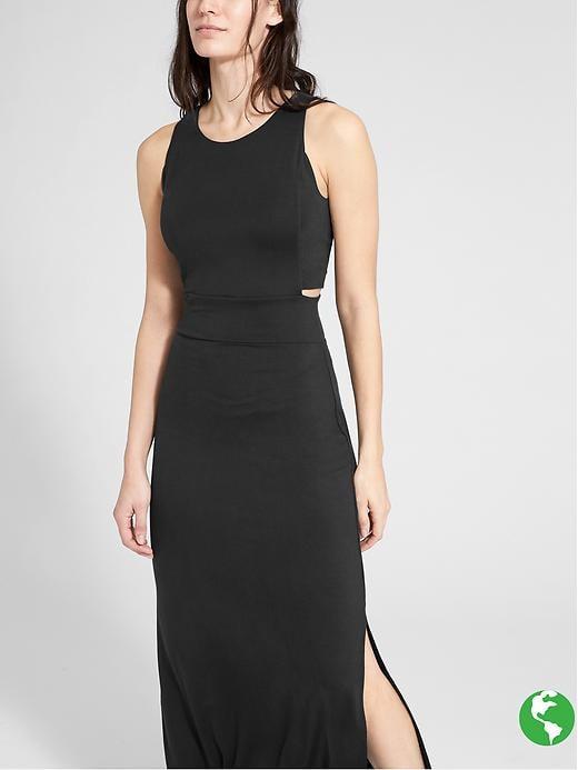 Athleta Womens Cut Out Maxi Dress Size L - Black