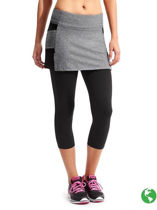 Athleta Womens Be Free 2 In 1 Capri Size M Tall - Black Heather