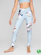 Athleta Womens High Rise Paradise Floral Chaturanga Tight Size M Tall - Clear Blue