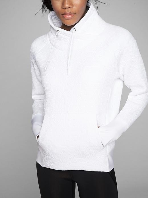 Athleta Womens Jacquard Elevation Pullover Bright White Size Xl
