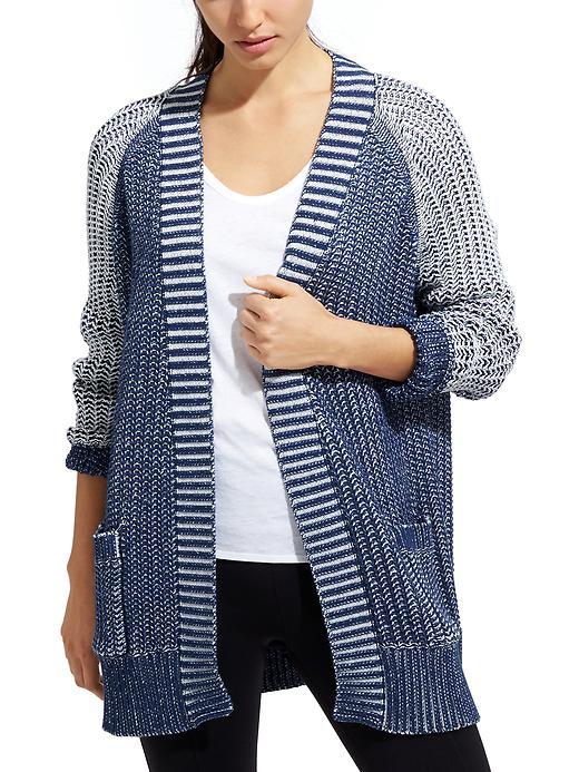 Athleta Womens Crosswalk Cardigan Sweater Size L - Estate Blue
