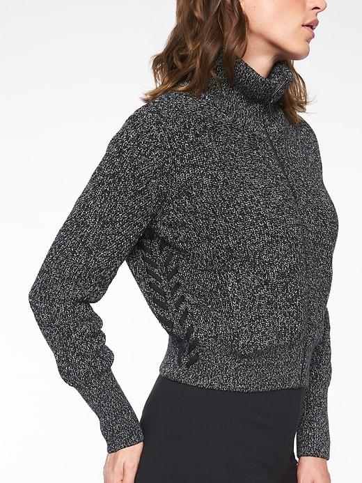 Athleta Womens Swissvale Bomber Sweater Black Marl Size Xxs